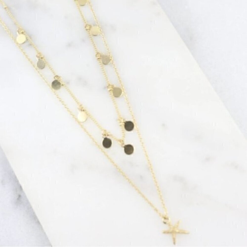 LAYERED Necklace Charms And Starfish